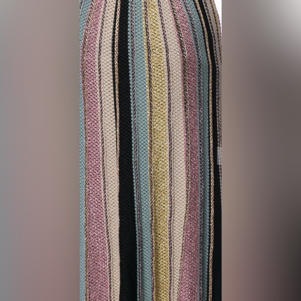 Missoni M by Missoni Multicolor Striped Midi Dress halter neck keyhole - Picture 3 of 10